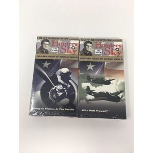 Hunters in the Sky #3 & #4 Fighter Aces of WWII VHS 1998 Cliff Robertson NEW